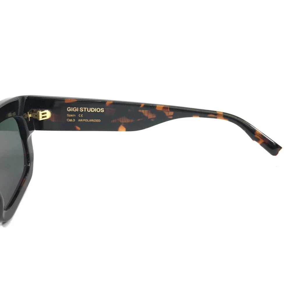 Gigi Studios Sunglasses MAGNO 6851/2 Dark Tortoise Frames Green Polarized Lenses